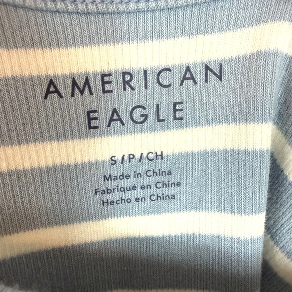 NWT American Eagle Striped Ribbed Mini Dress Blue White Coastal Preppy‎ S